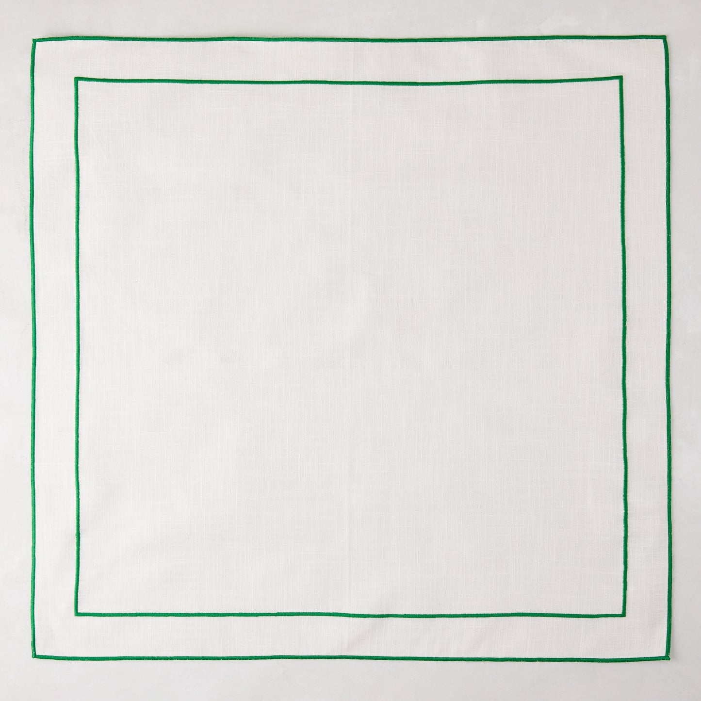 Green Double Line Embroidered Linen Napkin