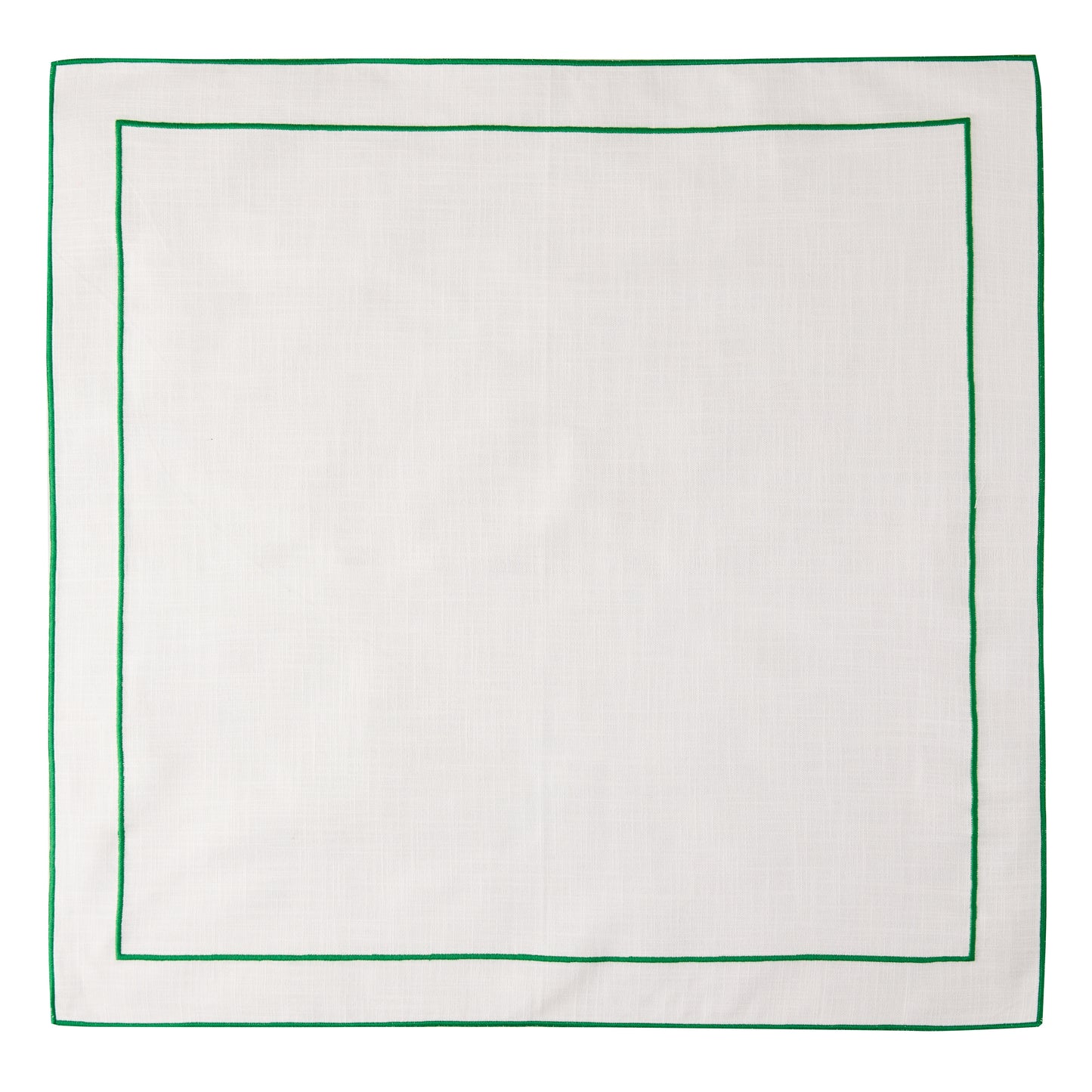 Green Double Line Embroidered Linen Napkin