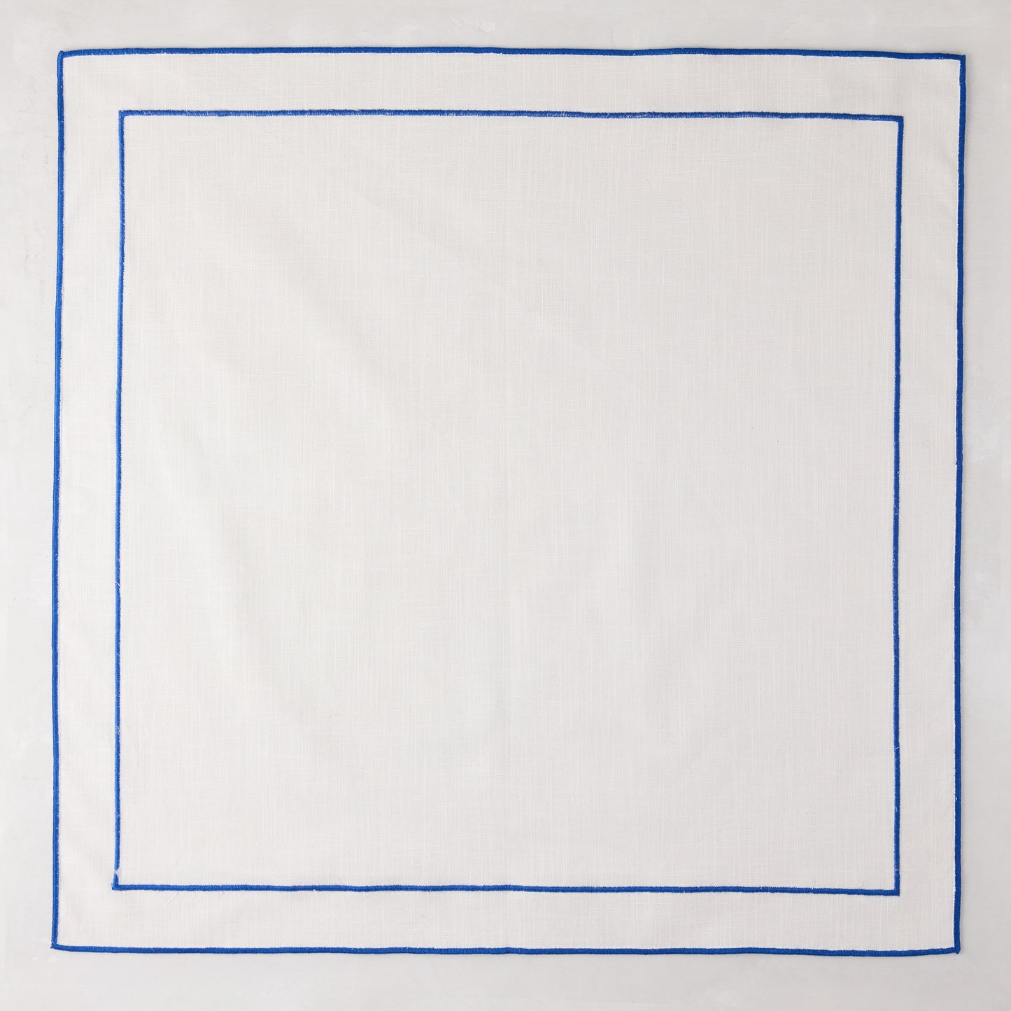 Blue Double Line Embroidered Linen Napkin