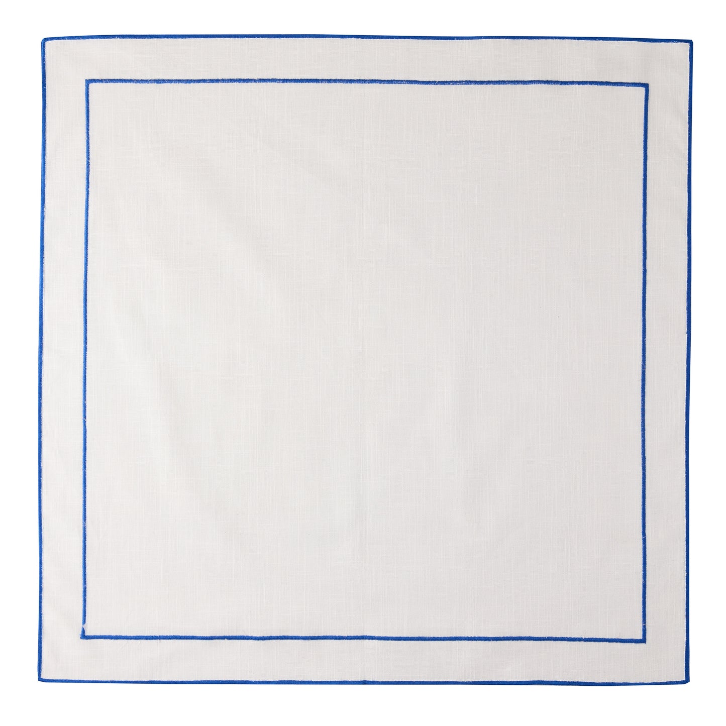 Blue Double Line Embroidered Linen Napkin