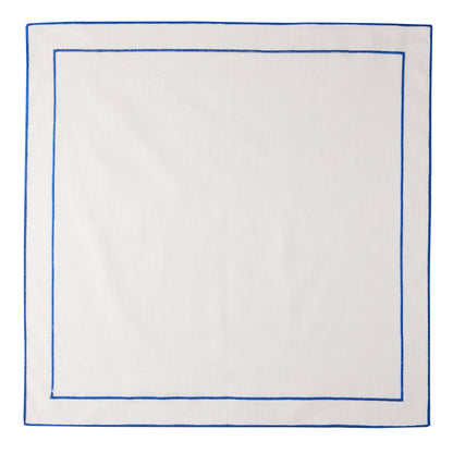 Blue Double Line Embroidered Linen Napkin