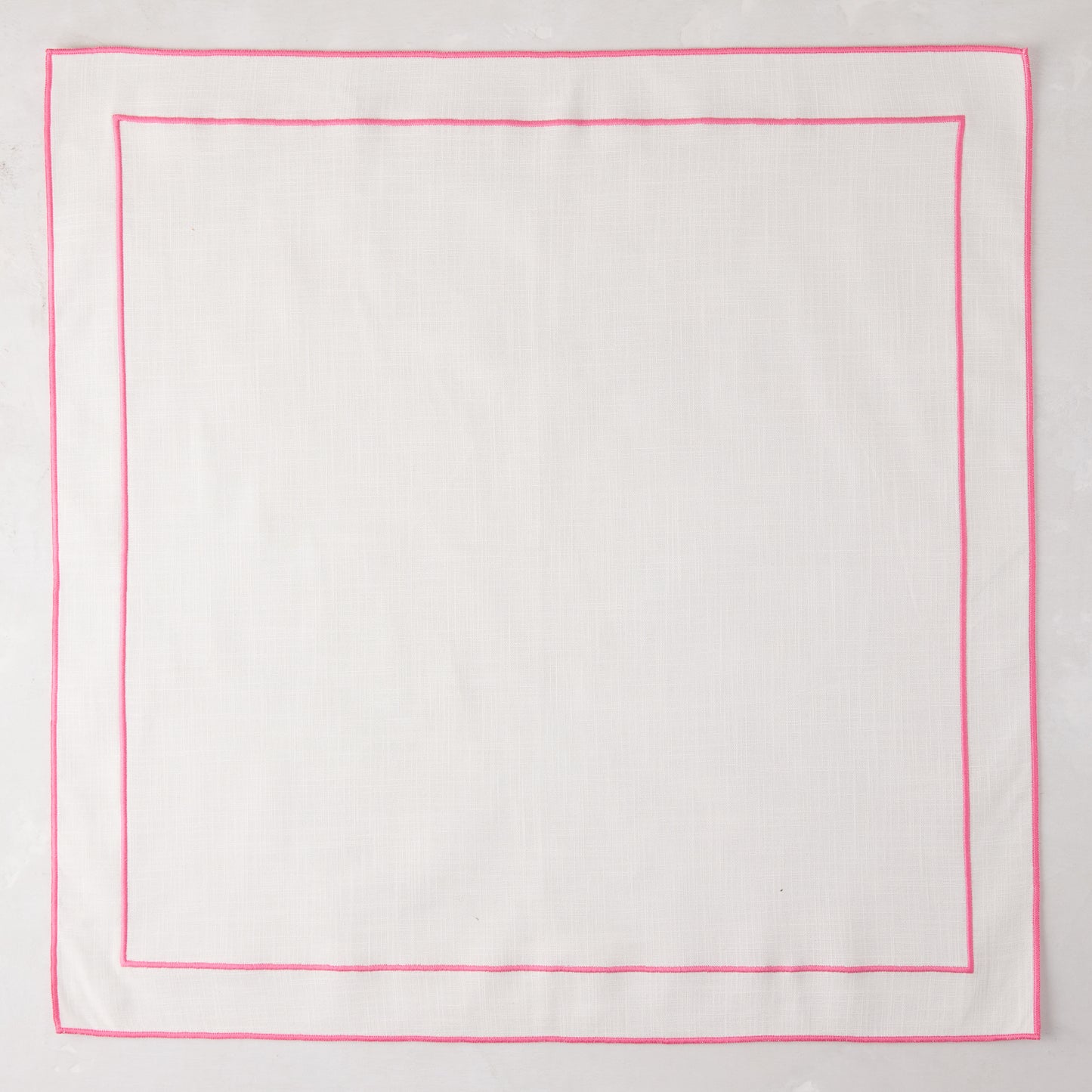 Pink Double Line Embroidered Linen Napkin