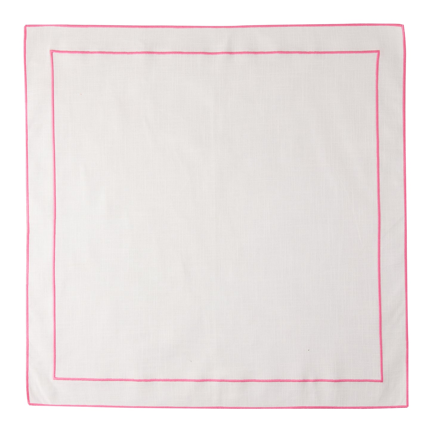 Pink Double Line Embroidered Linen Napkin