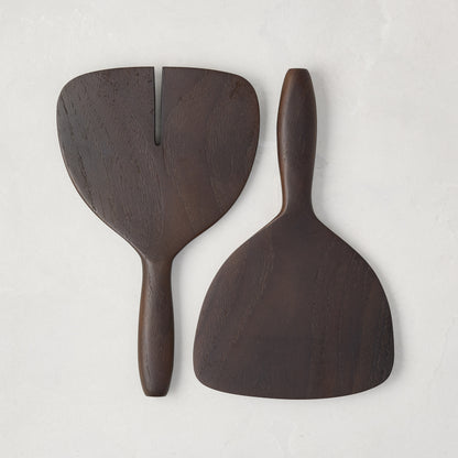 Ebony Teak Wood Short-Handled Serving Set