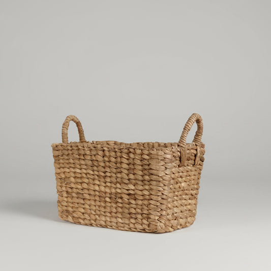 Small Elemental Water Hyacinth Handled Basket