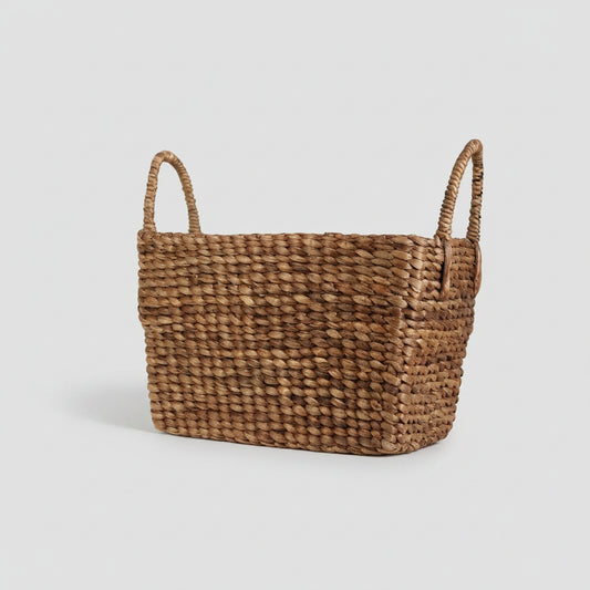 Large Elemental Water Hyacinth Handled Basket