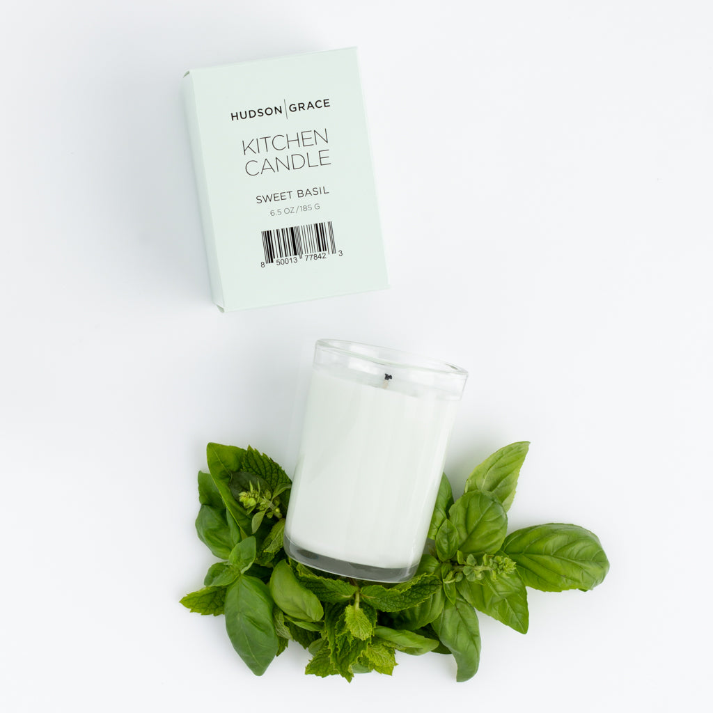 Hudson Grace Sweet Basil Scented Kitchen Candle