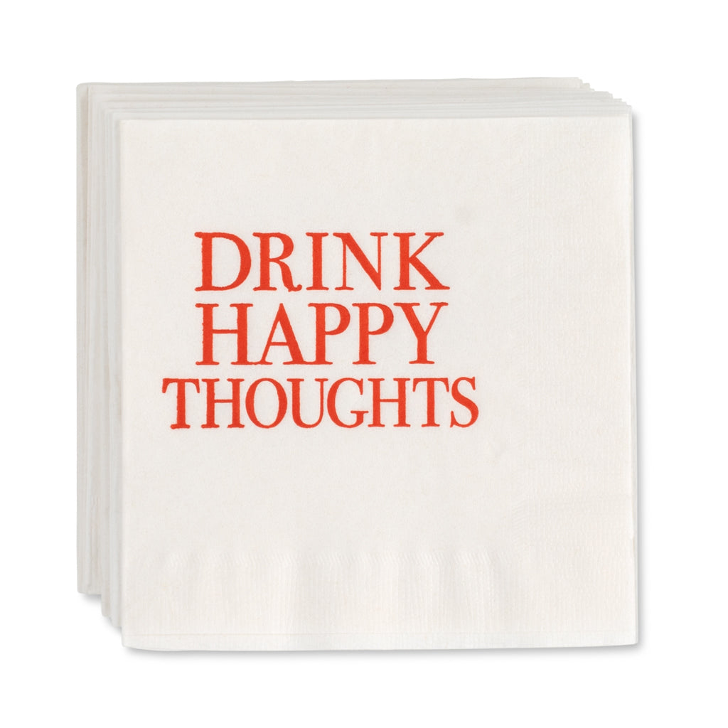 "Drink Happy Thoughts" Cocktail Napkins, Set of 50