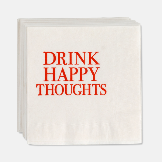 "Drink Happy Thoughts" Cocktail Napkins, Set of 50