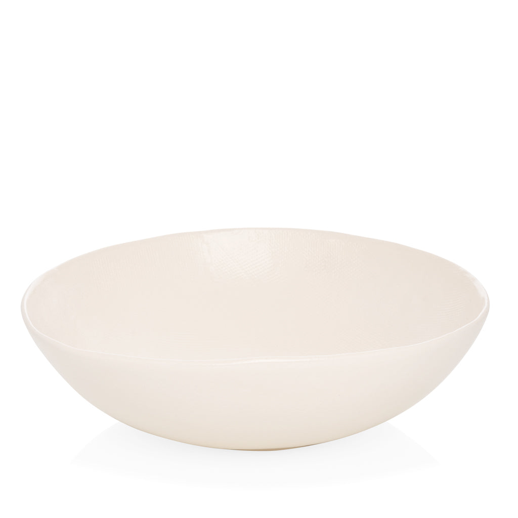 French Vanilla Off-White Large Salad Serving Bowl