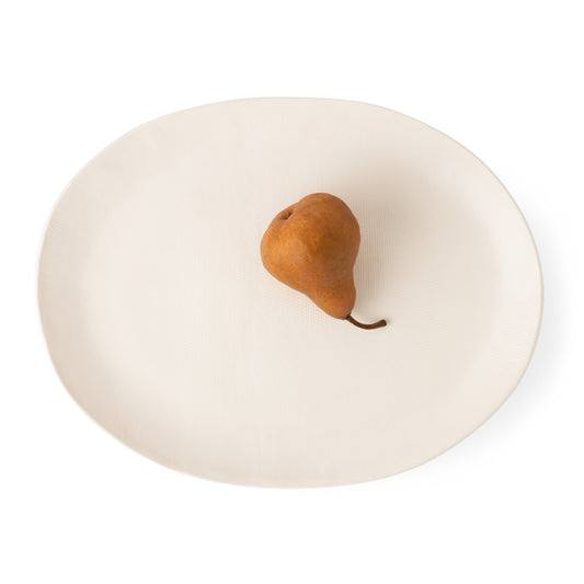 French Vanilla Off-White Large Oval Serving Platter