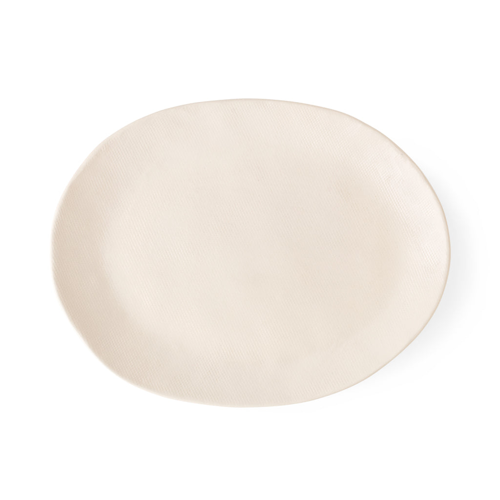French Vanilla Off-White Small Oval Serving Platter