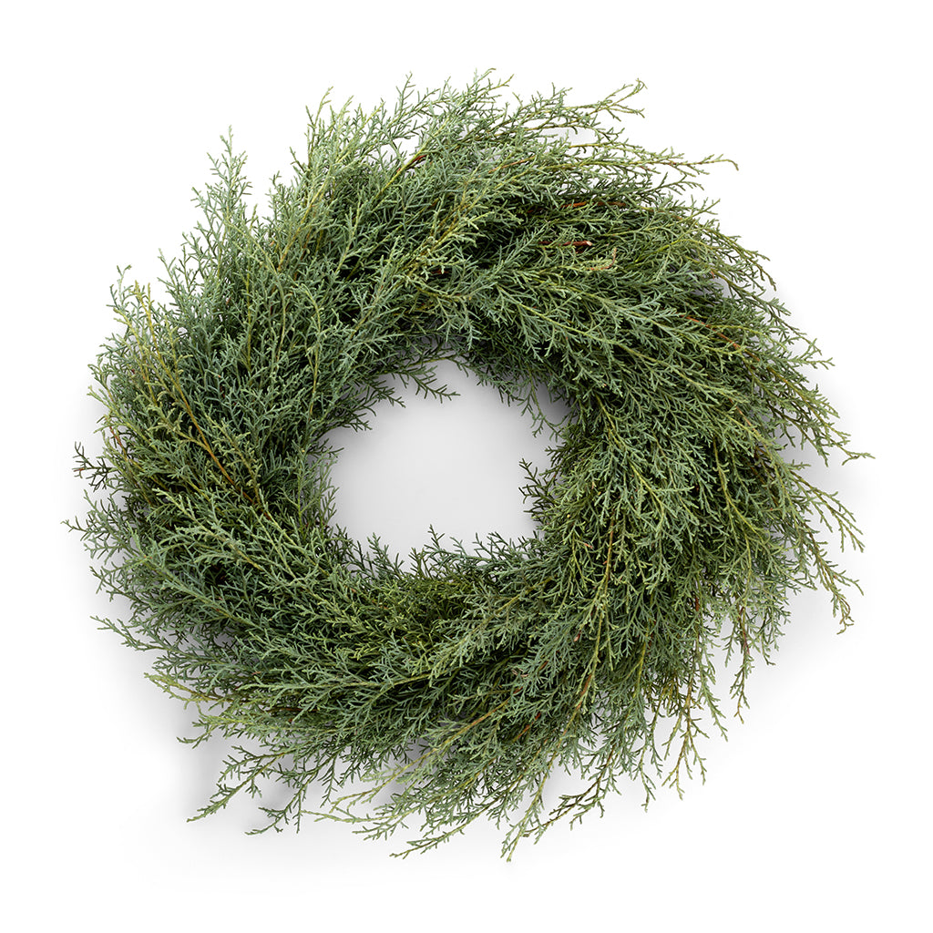 Fresh Carolina Sapphire Cypress Wreath 18"