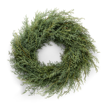 Fresh Carolina Sapphire Cypress Wreath 18"