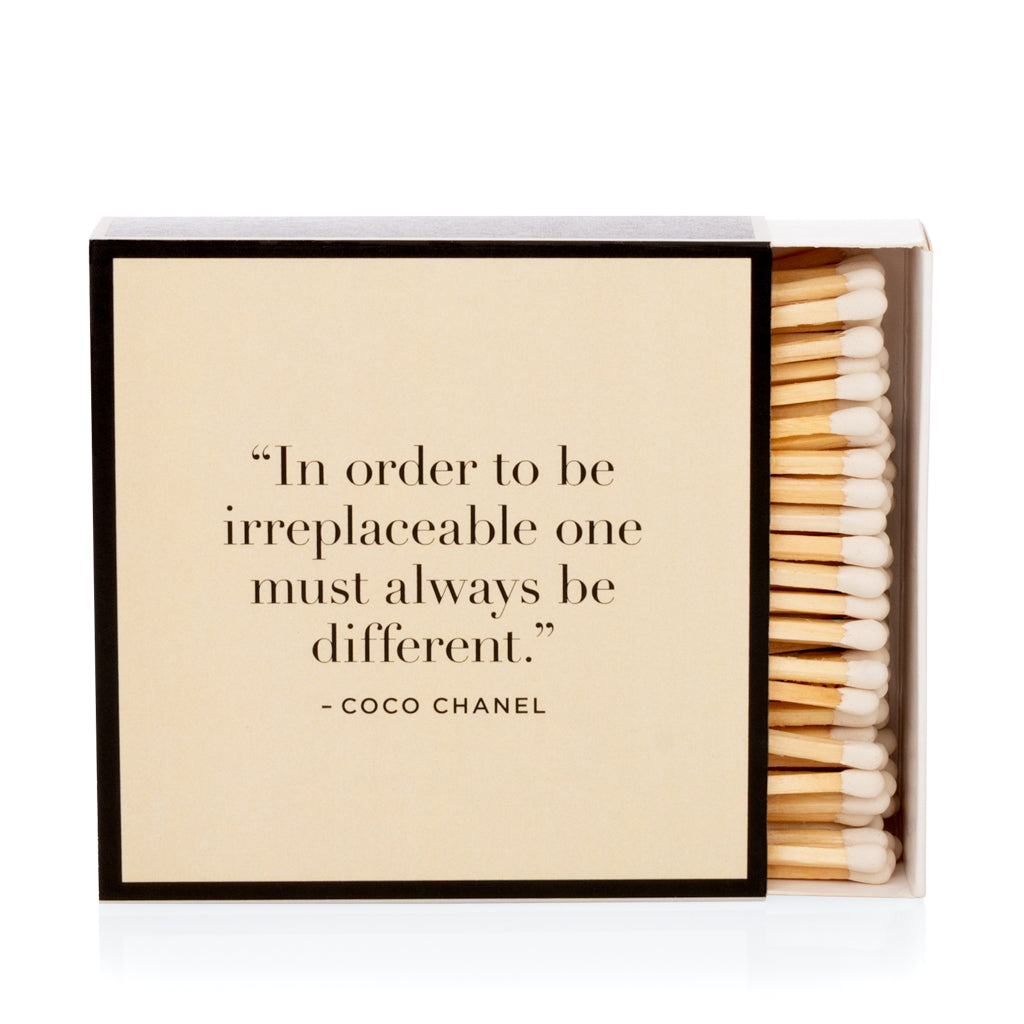 "In Order to Be Irreplaceable" Oversized Coco Chanel Matches