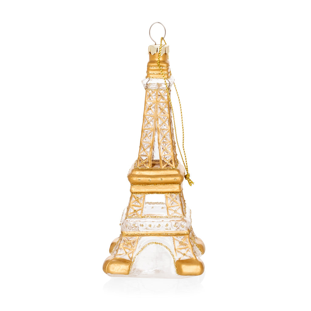 Gold Eiffel Tower Christmas Ornament