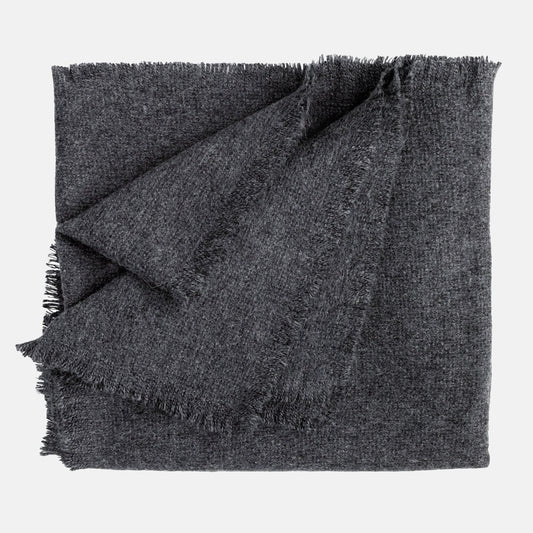 Charcoal Marcahuasi Alpaca Wool Throw Blanket