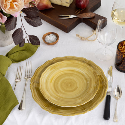 Deruta Yellow Painted Ceramic Dinner Plate