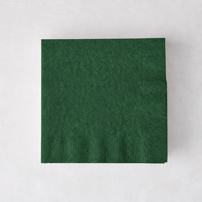 Personalized Dark Green Paper Cocktail Napkins, Set of 100