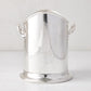 small vintage silverplate ice bucket with curved top and handles