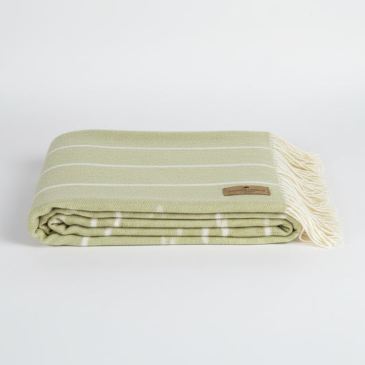 Sage Green Fiji Stripe Throw Blanket