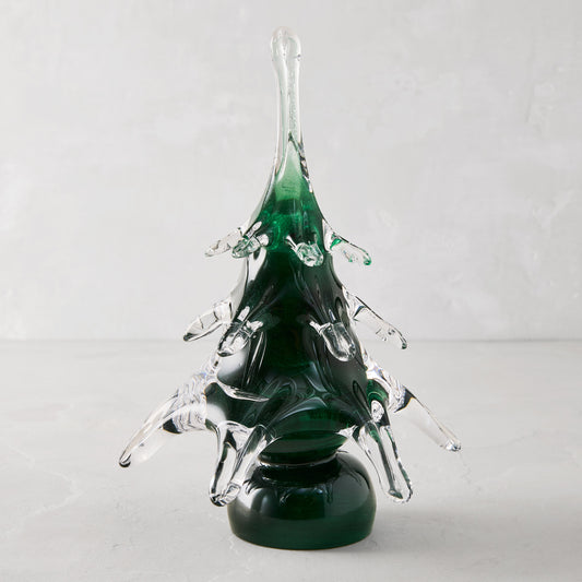 Large Green Glass Christmas Tree