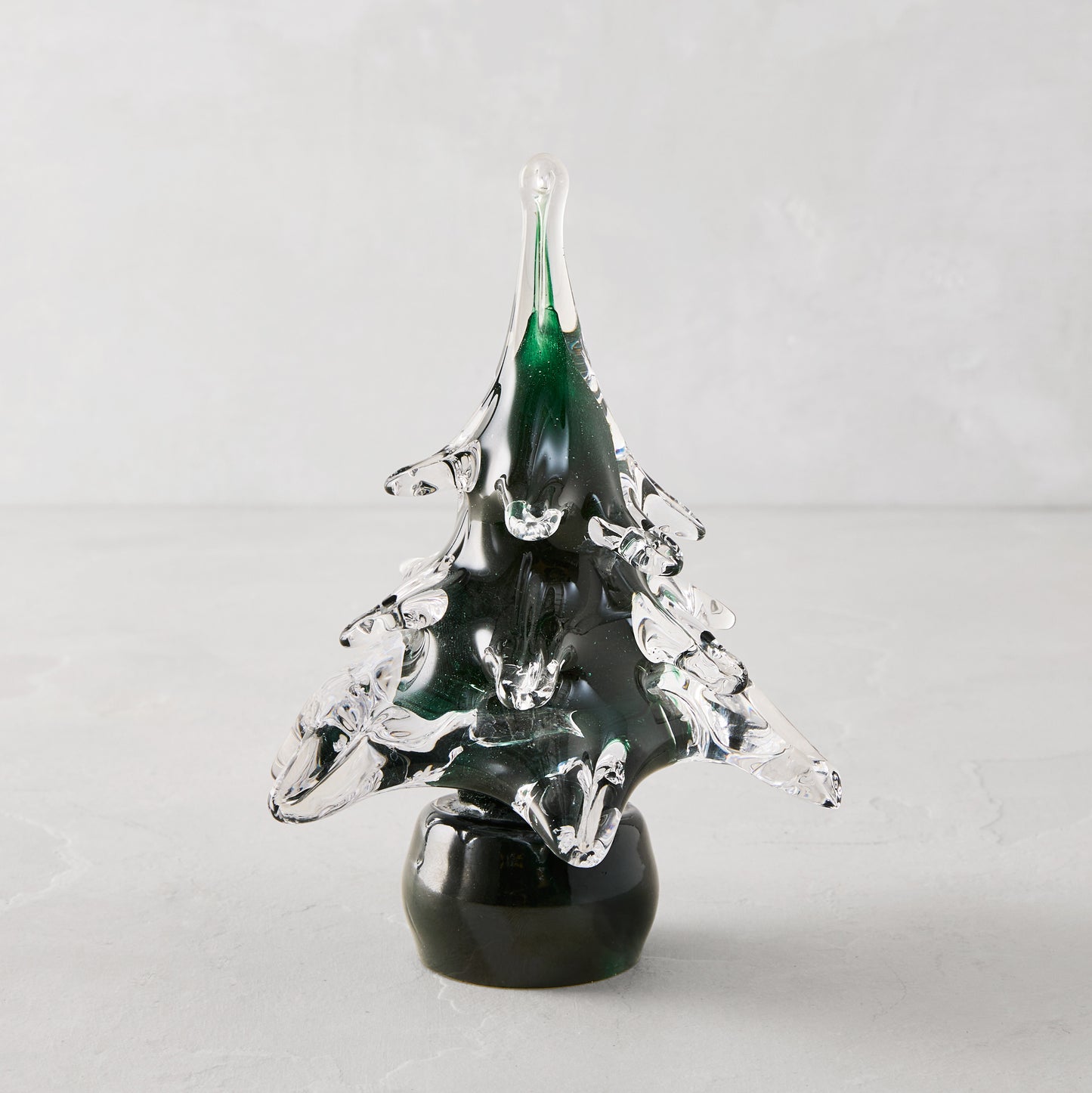 Small Green Glass Christmas Tree