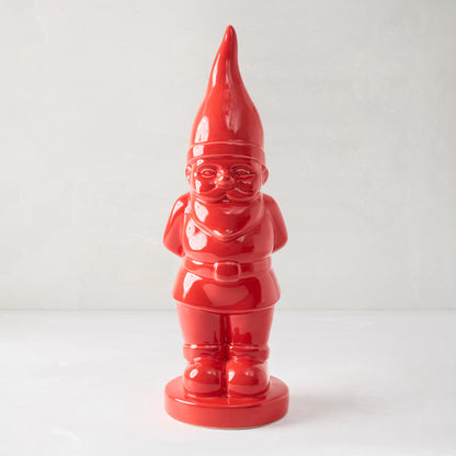 Red Ceramic Holiday Gnome