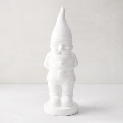 White Ceramic Holiday Gnome