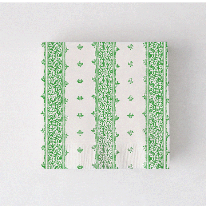 Peter Dunham + Hudson Grace Green Fig and Fez, Cocktail Napkins Set of 50