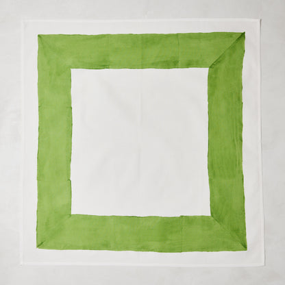 Green Border Block Print Cotton Napkin