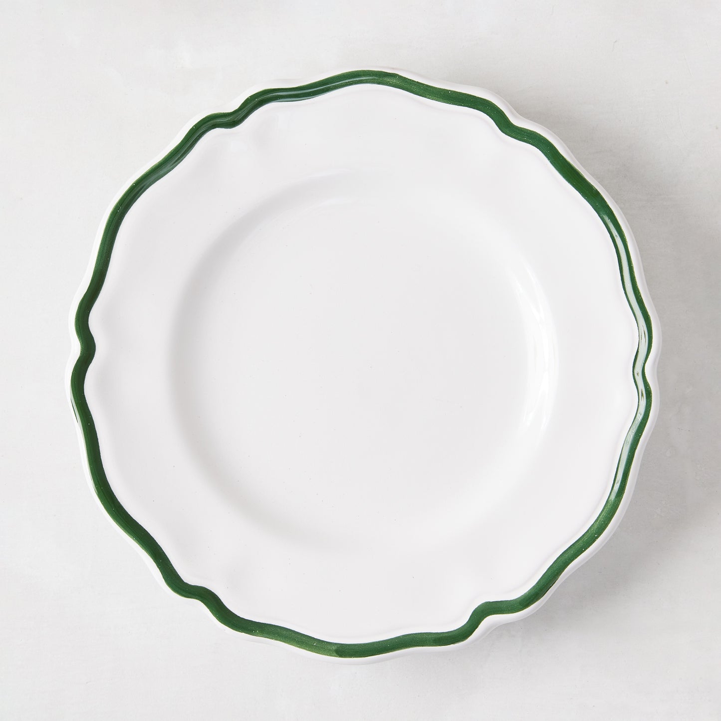 Painted Green Border Ceramic Appetizer Plate