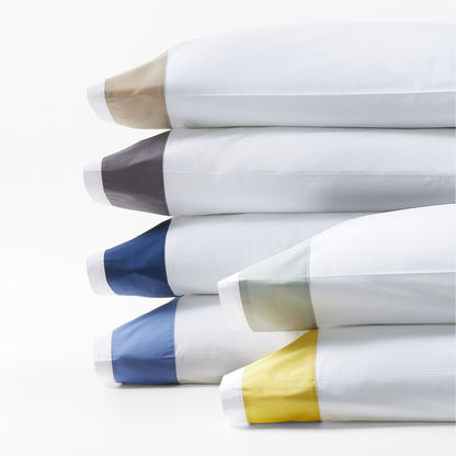 Yellow Wide-Band Percale Sheet Set