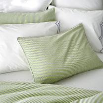 Seersucker Stripe Green Microfibre Duvet Double Bed main image 1