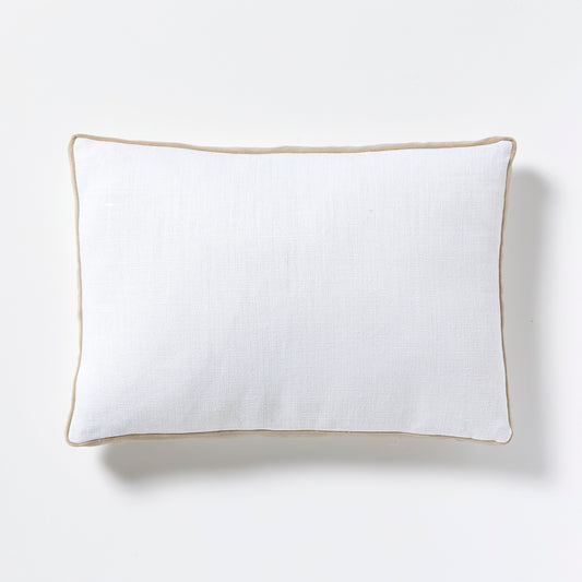 Khaki Velvet Gusseted Lumbar Pillow