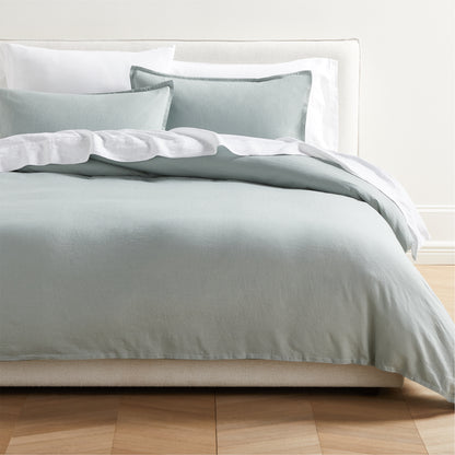 Sage Green Washed Linen Pillow Shams, set of 2