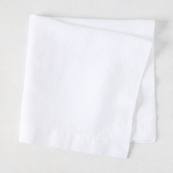 White HG Signature Hand-dyed Linen Napkin