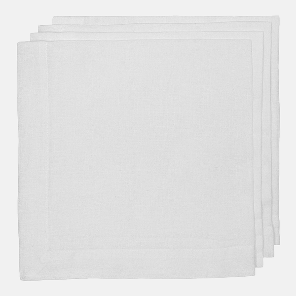 White HG Signature Hand-dyed Linen Napkin