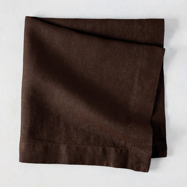 Cocoa HG Brown Hand-Dyed Linen Napkin, 22"