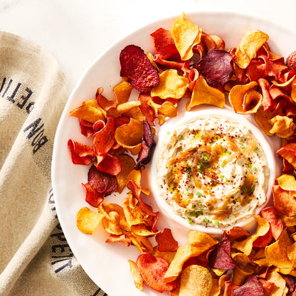 White Ceramic Chip and Dip Serving Platter