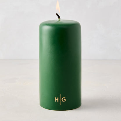 Green Unscented Pillar Candle 3"x4"