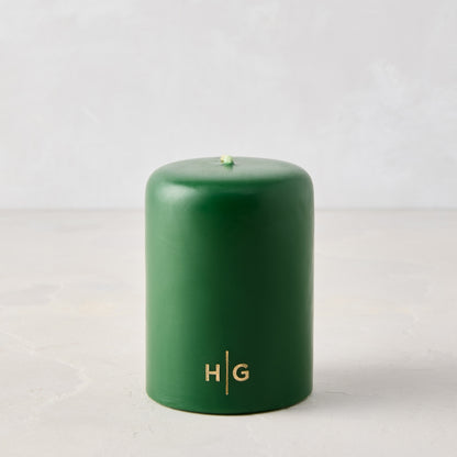 Green Unscented Pillar Candle 3"x3"