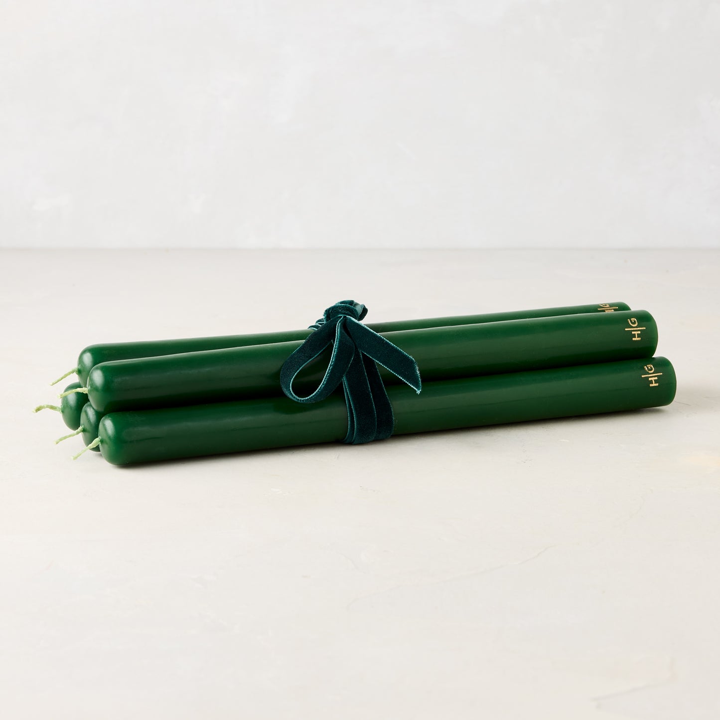 Green Unscented Taper Candle 10"x3/4", Set of 5