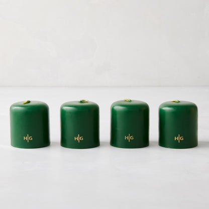 Green Unscented Votive Candle 2", Set of 4