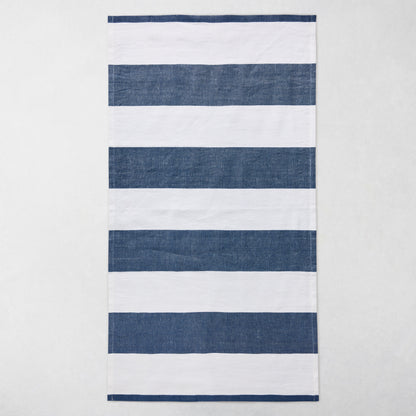 Navy Block Print Hand Towels, Set of 2