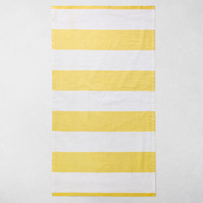 Yellow Block Print Hand Towels, Set of 2