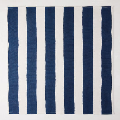 Navy Hampton Stripe Linen Napkin