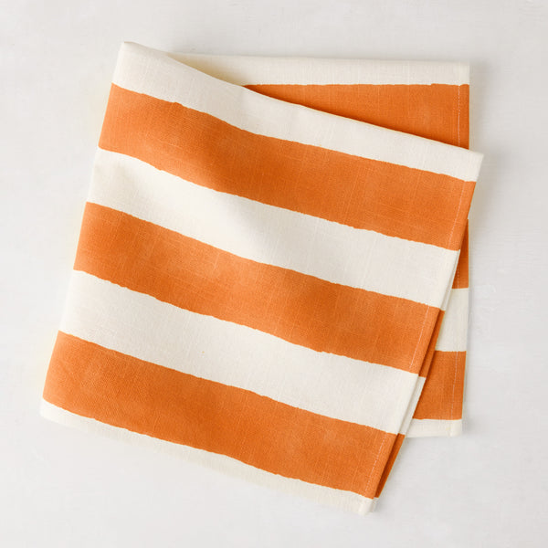 Orange Hampton Stripe Cotton Napkin