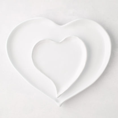 Large White Ceramic Heart Dish