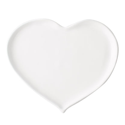 Large White Ceramic Heart Dish